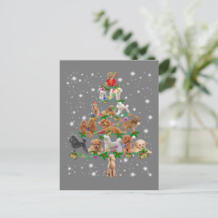 Funny Poodle Christmas Tree Decor Ornament Costume Postcard
