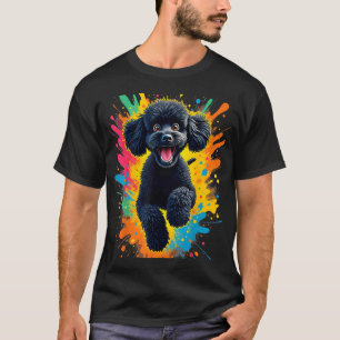 Funny Poodle Dog Jumping For Black Poodle T-Shirt