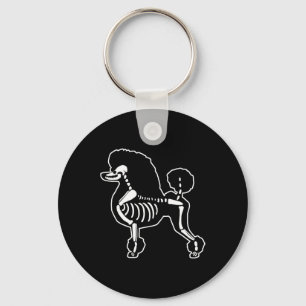 Funny Poodle Dog Skeleton Halloween Doodle Dogs Lo Keychain
