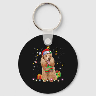Funny Poodle Dog Tree Christmas Sweater Xmas Dogs Keychain