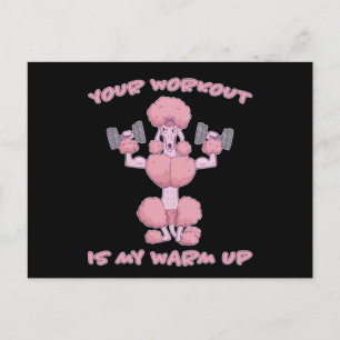 Funny Poodle Fitness Training Workout Postcard