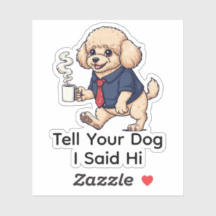 Funny Poodle Miniature Dog Business Suit Coffee 