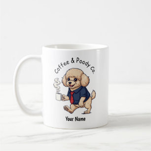 Funny Poodle Miniature Dog Business Suit Coffee  Mug