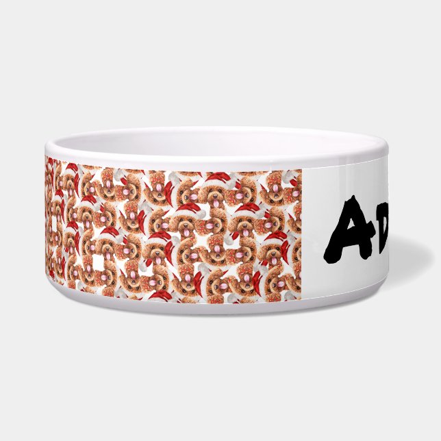 Funny Poodle Name Christmas Pattern (Front)