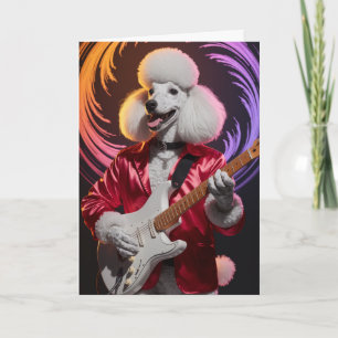 Funny Poodle Rock Star Card