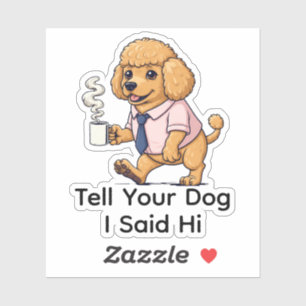 Funny Poodle Toy Dog Business Suit Coffee 