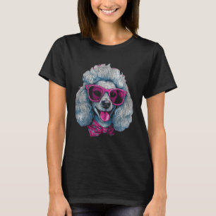 Funny Poodle with Bow Tie and Sunglasses T-Shirt