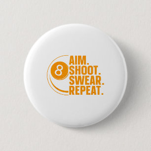 Funny Pool Art For Men Women Billiards Lover Pool 2 Inch Round Button