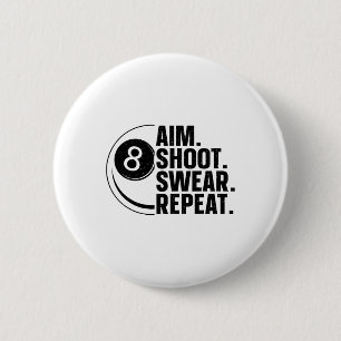 Funny Pool Art For Men Women Billiards Lover Pool 2 Inch Round Button