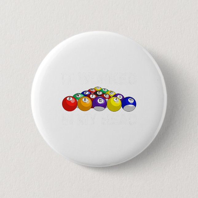 Funny Pool Art For Men Women Billiards Lover Pool  2 Inch Round Button (Front)