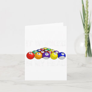 Funny Pool Art For Men Women Billiards Lover Pool Card