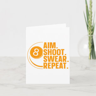 Funny Pool Art For Men Women Billiards Lover Pool Card