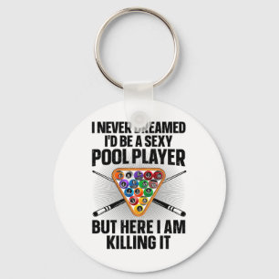 Funny Pool Art For Men Women Billiards Lover Pool Keychain