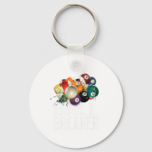 Funny Pool Billards Ball Breaker Tee Keychain