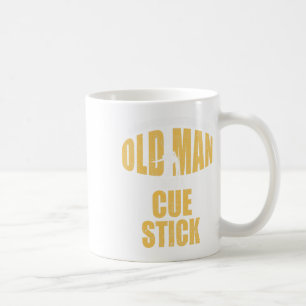 Funny Pool Billiard Player Snooker Old Man With A  Coffee Mug