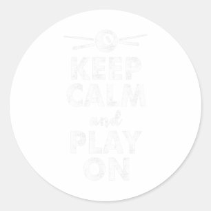Funny Pool Billiards Eight Ball Slogan Keep Calm Classic Round Sticker