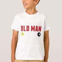 Funny Pool Billiards Player Old Man With Cue Stick
