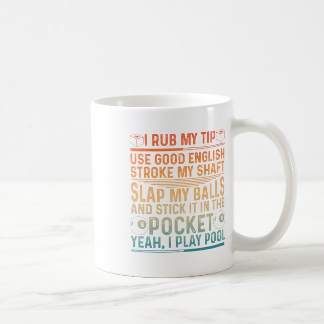 Funny Pool Design For Men Boys Billiard Lover Pool Coffee Mug (Right)