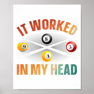 Funny Pool Design For Men Women Billiards Lover Po Poster