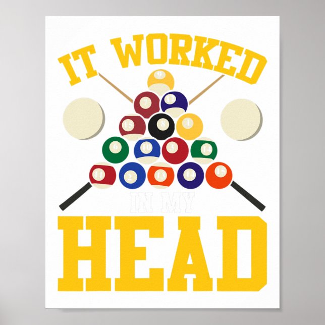 Funny Pool Hall Billiards It Worked In My Head Sno Poster (Front)