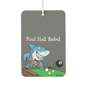 Funny Pool Hall Rebel Billiards Theme Men's Car Air Freshener