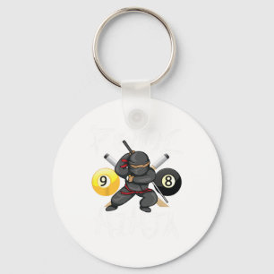 Funny Pool Ninja Cute Pocket Billiards Boys Girls Keychain
