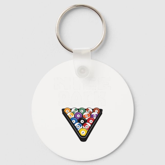Funny Pool Payer Gifts Nice Rack Shirt Art-pool Bi Keychain (Front)