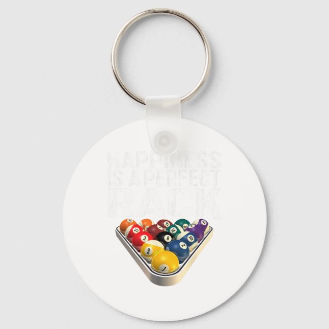 Funny Pool Perfect Rack Billiards Tee  Keychain (Front)