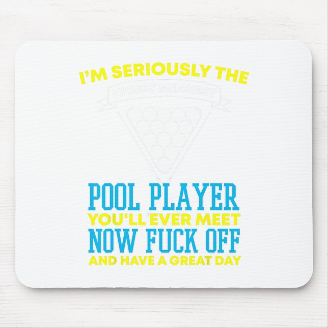 Funny Pool Player And Billiards  Mouse Pad (Front)