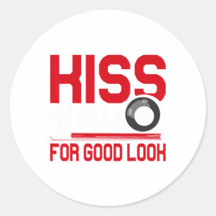 Funny Pool Player - Billard 8-ball Shirt - For Men Classic Round Sticker