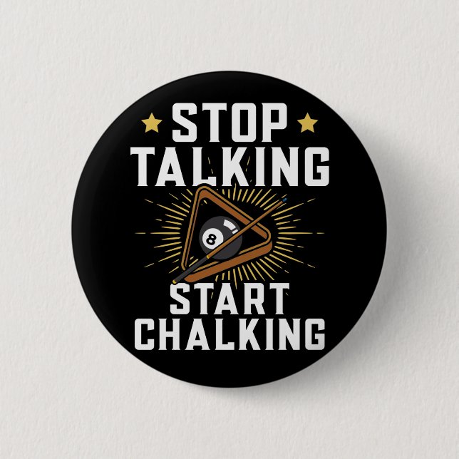 Funny Pool Player Quote Billard Sports 2 Inch Round Button (Front)