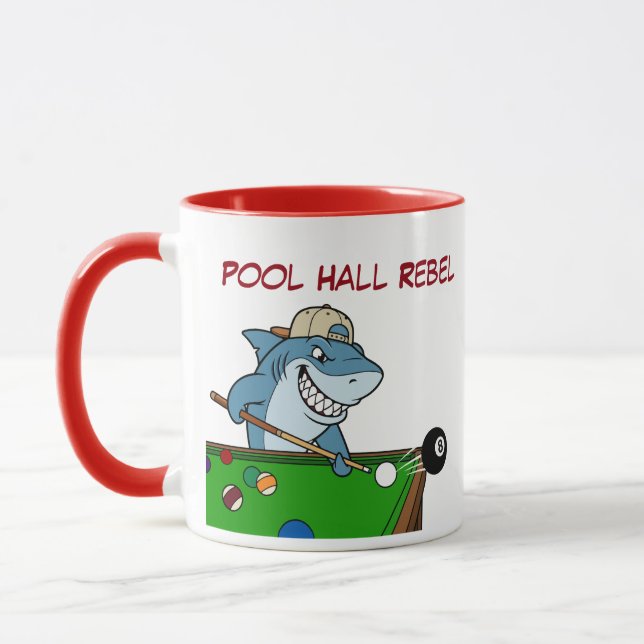 Funny Pool Shark Pool Hall Rebel Coffee Mugs (Left)