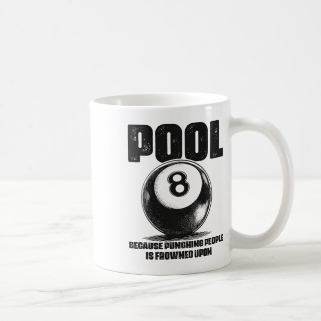 Funny Pool Table Billiards 8 Ll Black Ll Frowned U Coffee Mug (Right)