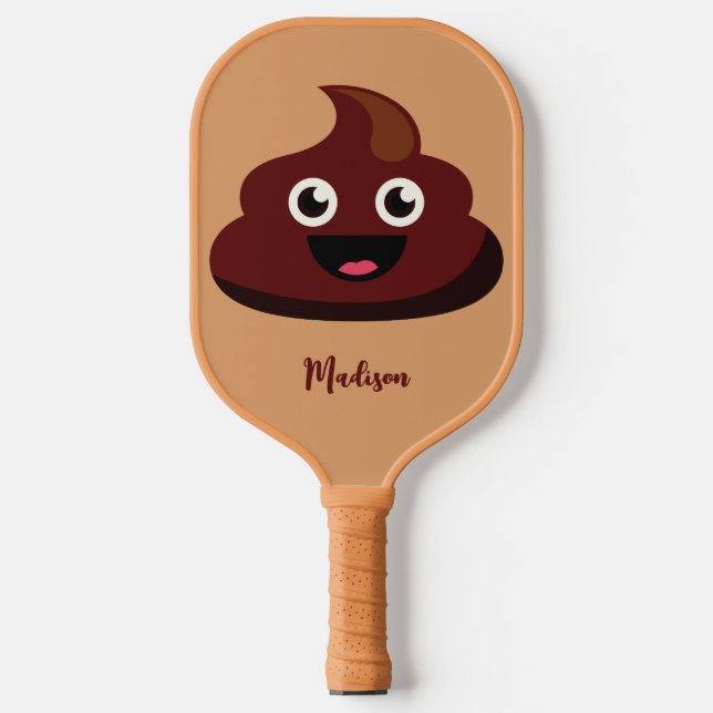 Funny Poop custom name Pickleball Paddle (Front)