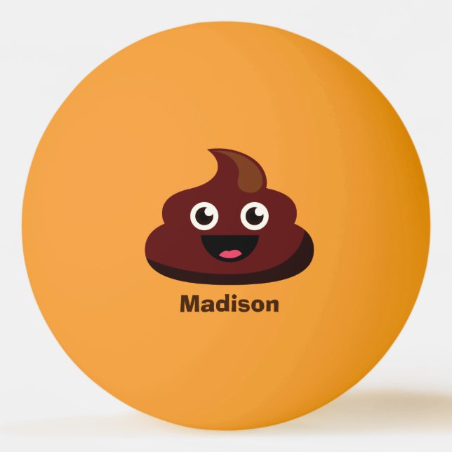 Funny Poop custom name ping pong balls (Front)