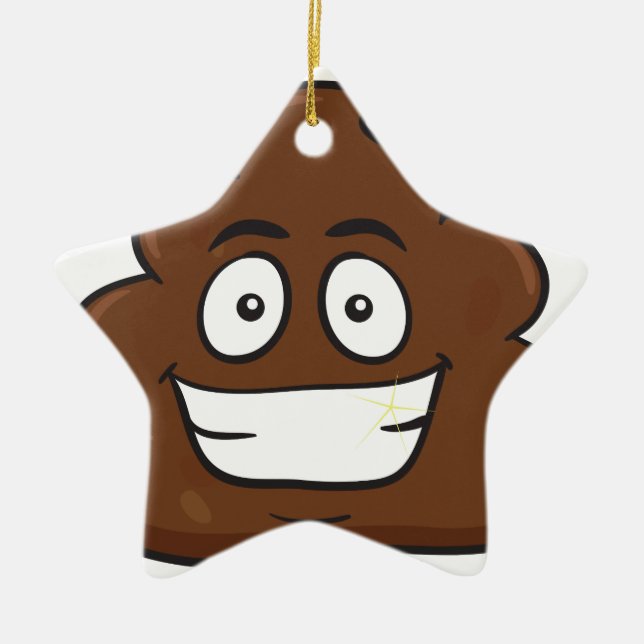 funny poop emoji ceramic ornament (Front)