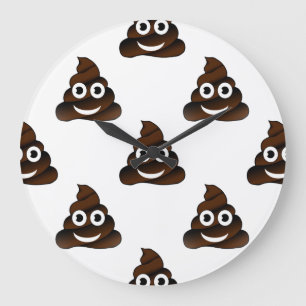 funny poop emoji clock
