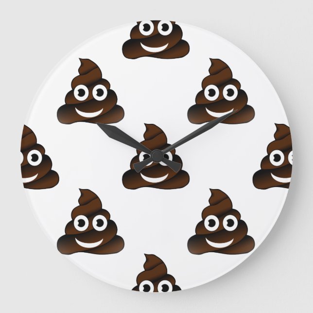 funny poop emoji clock (Front)
