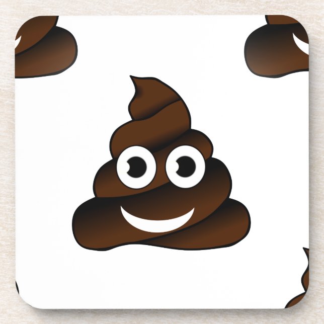 funny poop emoji coaster (Front)
