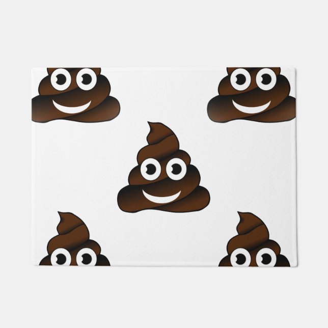funny poop emoji doormat door mat (Front)