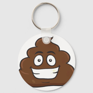 funny poop emoji keychain