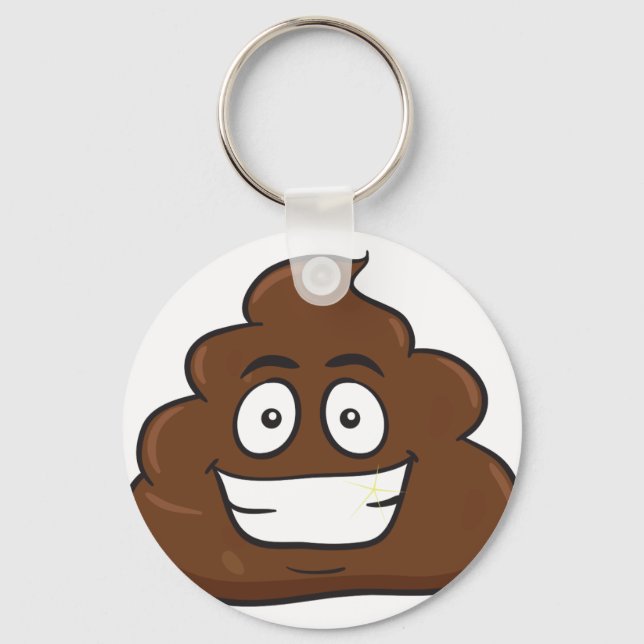 funny poop emoji keychain (Front)