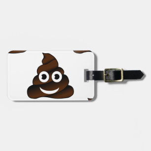 funny poop emoji luggage tag