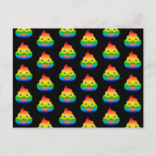 Funny Poop Emoji Rainbow Colour Smiling Face Humou Postcard
