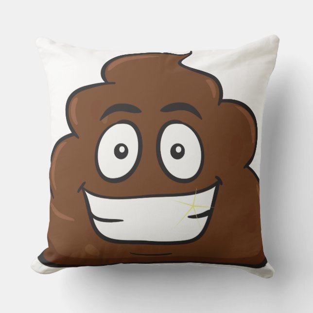 funny poop emoji throw pillow (Front)