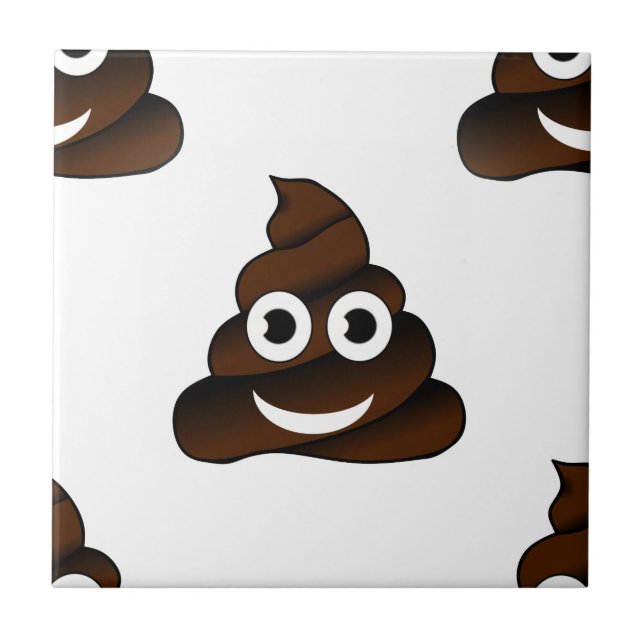 funny poop emoji tile (Front)