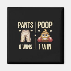 Funny Poop Toilet Humour Poop Boxing Meme Pants 0  Magnet
