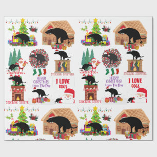 Funny Pooping Christmas Dog Santa & Holiday Humor Wrapping Paper
