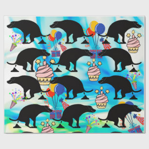 Funny Pooping Dog Birthday Party Wrapping Paper