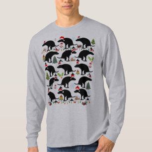 Funny Pooping Dog Christmas Pattern T-Shirt